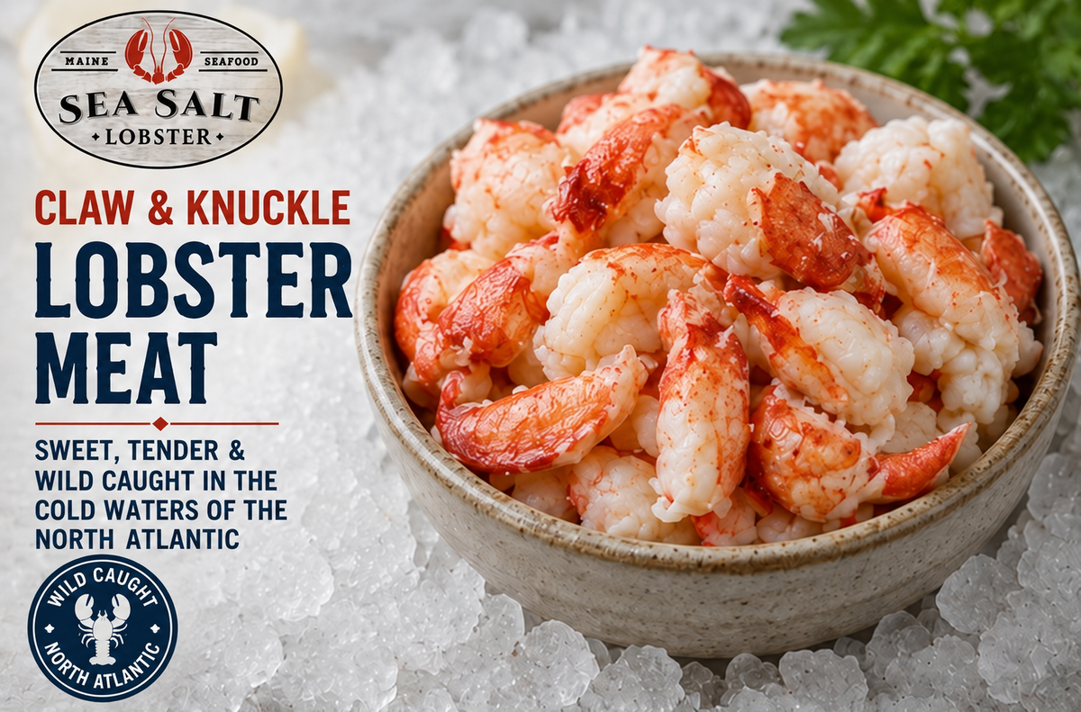 Frozen claw and knuckle Maine lobster meat