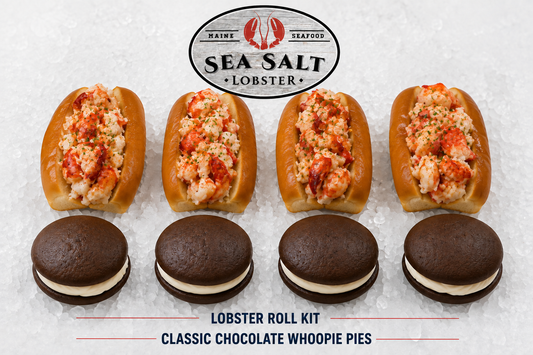 Maine lobster roll kit with lobster meat and rolls