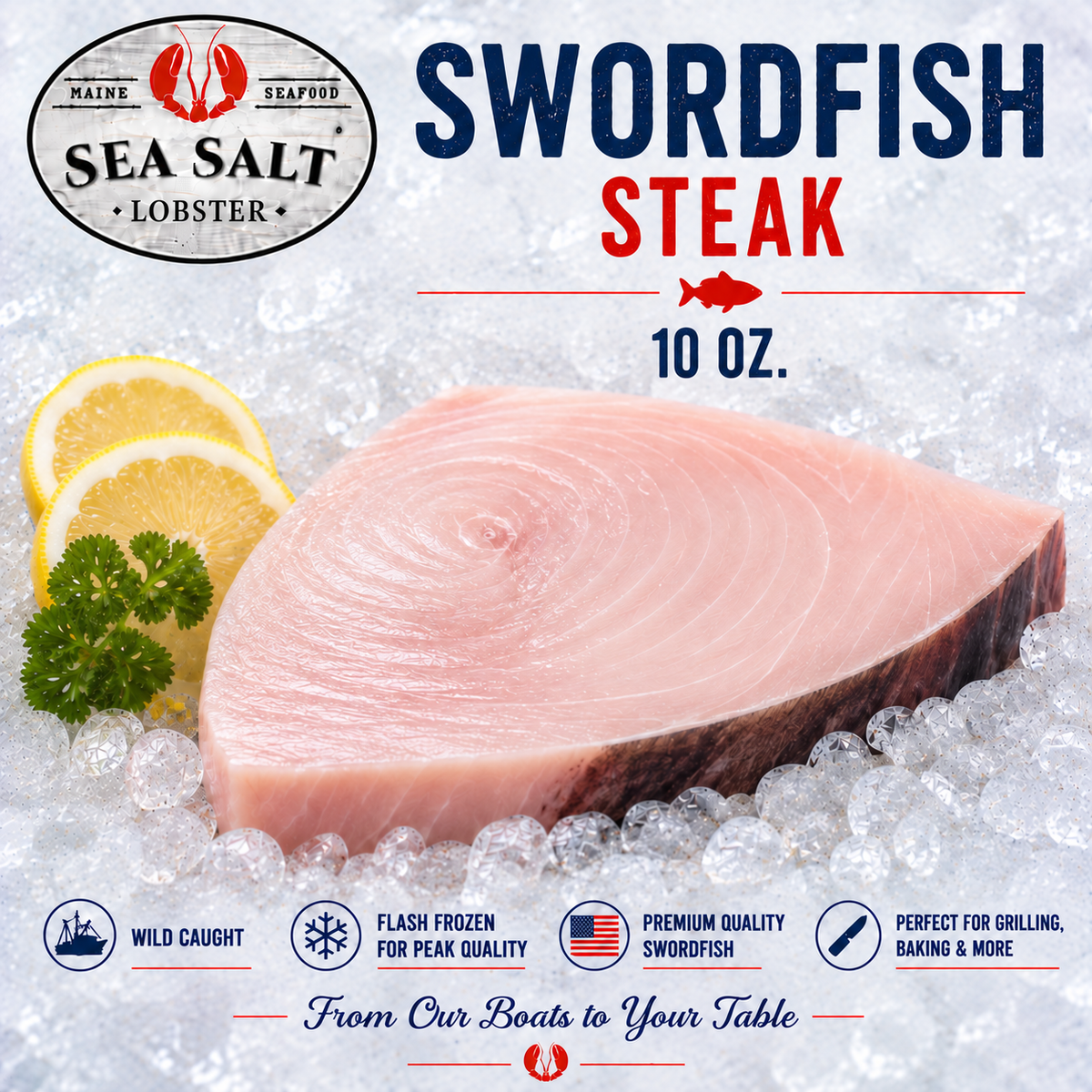 Thick-cut swordfish steak